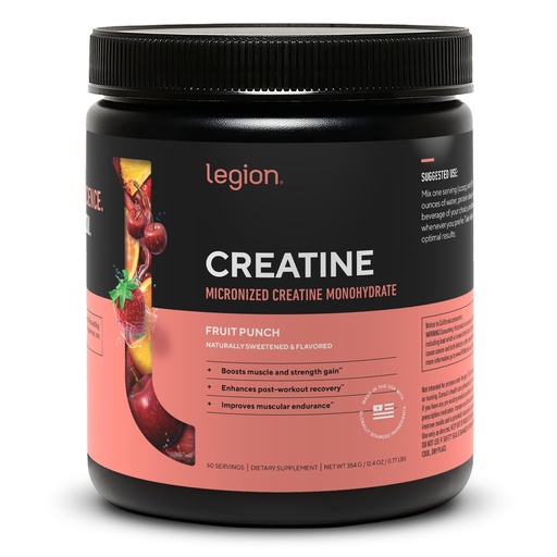 [BRSREYYZAF5WCYI3] LEGION Micronized Creatine Monohydrate Supplement - Clean Creatine Powder for Muscle Gain & Post Workout Recovery - Micronized Creatine Supplement for Maximum Absorption (60 Servings, Fruit Punch)