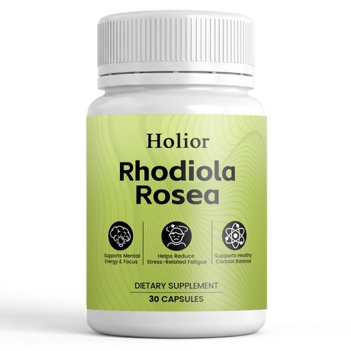 [BRSRGBANCUDWMH3B] Holior Rhodiola Rosea Capsules, Rhodiola Extract Supplement for Man and Women, Supports Healthy Cortisol, Non-GMO, Gluten-Free, 30 Capsules (1pcs)
