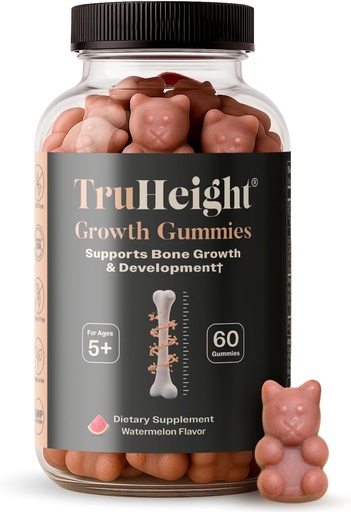 [BRSROZIPB4CRS2T6] TruHeight Growth Gummies (Watermelon) Tall Nutrition for Natural Growth Supplement for Kids & Teens - Vitamin D, K, Calcium & Ashwagandha, Bone Strength Vitamins D3 K2, Picky Eater, Taller Ages 5+