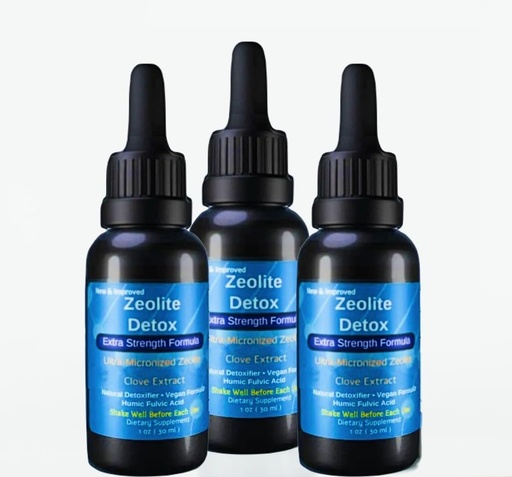[BRSROGDRAAMWOCTU] Liquified Zeolite 3 Pack Fulvic and Humic Acid Immune Gut Support Liquid Cleanser Zeolite 1 oz Glass Bottle exp 10/01/27