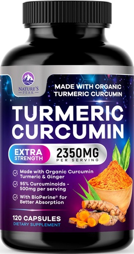 [BRSREZQ5OJYB43LF] Turmeric Curcumin Supplement - 1750mg Organic Turmeric Per Serving - 95% Curcuminoids, Ginger & BioPerine Black Pepper for Best Absorption - Natural Vegan Joint Support, Bottled in USA - 360 Capsules