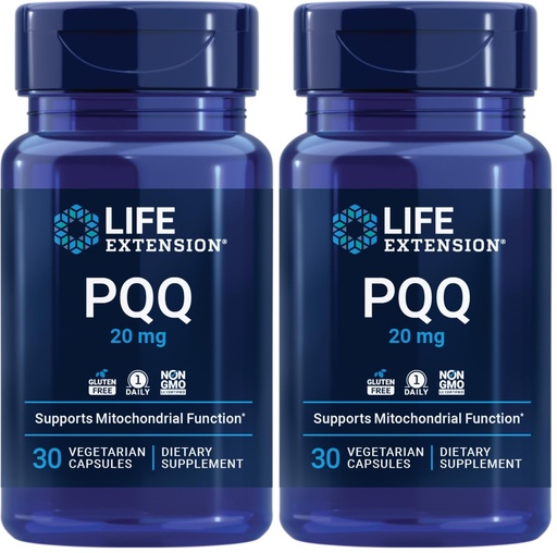 [BRSROBL6A4JRYCQZ] Life Extension PQQ, pyrroloquinoline Quinone, 20 mg, Promotes The Growth of New Mitochondria, Gluten-Free, Non-GMO, Vegetarian, 1 Daily, 30 Capsules (Pack of 2)