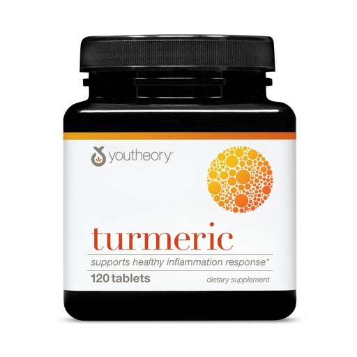[BRSWIFQIAQNWIFTG] Youtheory Turmeric - 450 mg - with Black Pepper & Olive Leaf - Supports Joint & Brain Health* - Contains Bioenhancers, Curcuminoids & Herbal Extracts - 120 Tablets (40-Day Supply)
