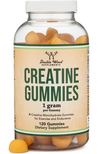 [BRSRE2YLO4HQIAL5] Creatine Monohydrate Gummies - 1g per Serving, 120 Count - No Fillers, Vegan Safe, Non-GMO, Gluten Free by Double Wood