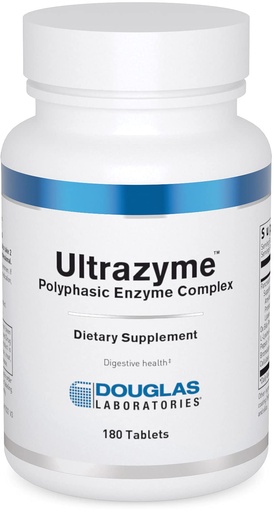 [BRSWIYAFC4AA4D3C] Douglas Laboratories Ultrazyme (Polyphasic Enzyme Complex) | Active Digestive Enzymes to Support Protein and Carbohydrate Digestion* | 180 Tablets