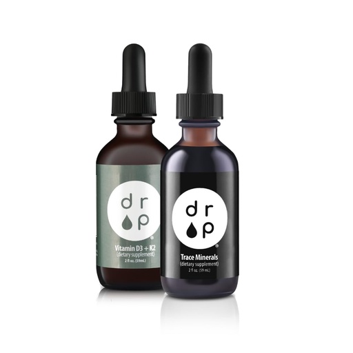[BRSWYEAEDMPWK3A2] Drop Supplements Organic Trace Minerals Electrolyte Drops and Vitamin D3+K2 Drops Bundle