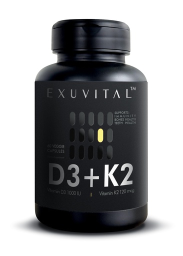 [BRSREFQHOEIWO23X] D3 & K2 Vitamin Supplement, Vegan D3 1000 IU & K2 MK7 120 mcg for Bone, Heart & Immune Support, Non-GMO, Gluten-Free, 60 Vegan Capsules, 2 Months Supply