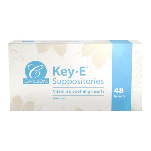 [BRSWKEIGBR5Q4GTY] Carlson - Key-E Suppositories, 30 IU (20 mg) Vitamin E Suppository, Moisturizes & Nourishes, for Women and Men, 48 Count