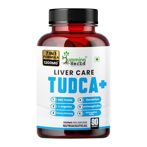 [BRSROYYZBB7R4AA2] Humming Herbs Liver Care Tudca+ 7 In 1 Formula Blend Of Tudca, L-Arginine, Milk Thistle, Dandelion, Ashwagandha, Panax Ginseng, Astragalus Root-90 Cap, Pack Of 1