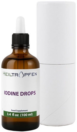 [BRSRECQ7OACRSGY7] Iodine Drops 3.4 Fl Oz | Dietary Supplement | Pharmaceutical Grade Ingredients | Potassium Iodide | Lugol's | Heiltropfen®