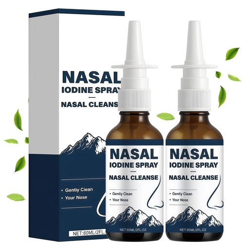 [BRSRGFQRBZ6WKALP] Timeno Iodine Nasal Spray, Non-Medicated Mist with Iodine & Fulvic Acid, Fine Mist for Daily Nasal Cleanse, Dry Air & Travel Use (2pcs)