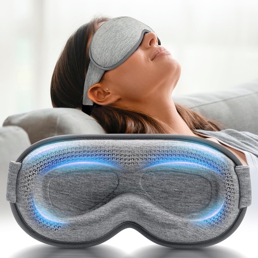 [BRSROHY5DMPQA2Y4] Weighted Eye Mask for Sleeping - 3D Blackout Sleep Mask for Women Men, Zero Eye Pressure, Lash-Friendly, Adjustable Strap, Airplane Travel Essentials for Long Flight & Road Trip, Meditation Mask(Gray)