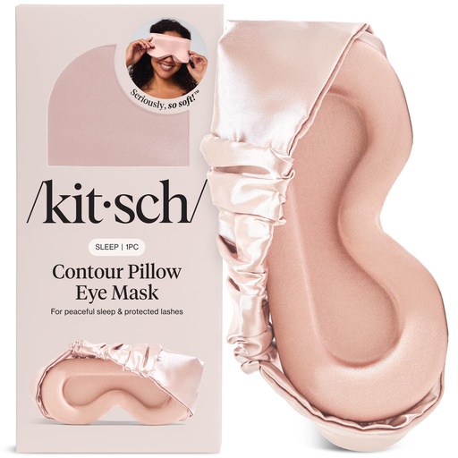 [BRSREFABOQDRYCTL] Kitsch Contour Pillow Eye Mask – Softer Than Silk Eye Masks for Sleep, Blindfold Sleep Masks for Women & Men, No Eye Pressure, Lightweight, Eye Care, Travel Essentials - Blush