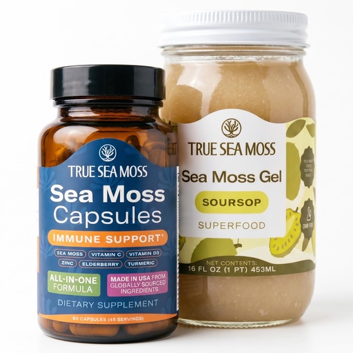 [BRSRGCY2CUJRM2TK] TrueSeaMoss Bundle – Immune Caps & Soursop Sea Moss Gel