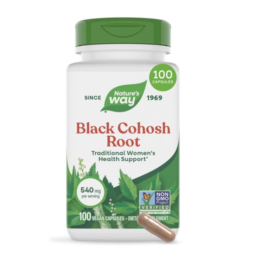 [BRSWIYQCBMCA2CY5] Nature's Way Herbs Black Cohosh Root Capsules, Vegan, 100 Count | Traditional Women’s Herbal Supplement*, Cimicifuga Racemosa Root, Non-GMO Project Verified, Vegan Capsules
