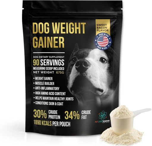 [BRSWGHQPAR5RMDLL] Gainer de peso para perros Aprox 90 Servings - Suplementos de ganancia de peso para perros - Canine and Dog Muscle Builder - Made in The USA
