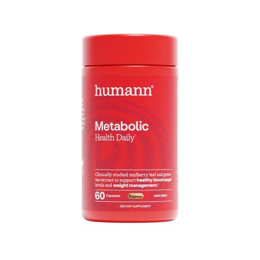 [BRSREAIPOEGRM3I3] Humann Metabolic Health Daily, Triple-Action Blood Sugar & Glucose Support, Mulberry Leaf Extract & Green Tea Extract Phytosome, Metabolic Balance Supplement, Plant-Based Non-GMO, 60 Capsules