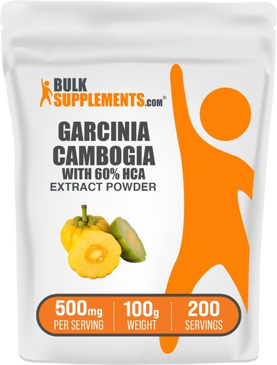[BRSWIGA4AINRSC3Y] BulkSupplements.com Garcinia Cambogia Extract Powder - 60% HCA, from Garcinia Cambogia Fruit, Herbal Supplement - Gluten Free, 500mg per Serving, 100g (3.5 oz) (Pack of 1)