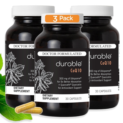 [BRSRAGQQB4PQEFDP] Durable CoQ10 – 300mg Coenzyme Q10 Phytosome with 9X Better Absorption + Quercetin – Heart, Energy & Cellular Support – Doctor Formulated, Vegan, Non-GMO, Made in USA, Once-Daily (90 Capsules)
