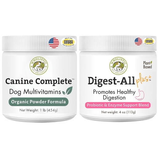 [BRSRGYI3AQPAOGTX] Wholistic Pet Organics Canine Complete & Dog Probiotics Powder - Dog Multivitamins with Prebiotics and Probiotics for Immune System, Digestive Health & Overall Health Support - Promote Daily Wellness