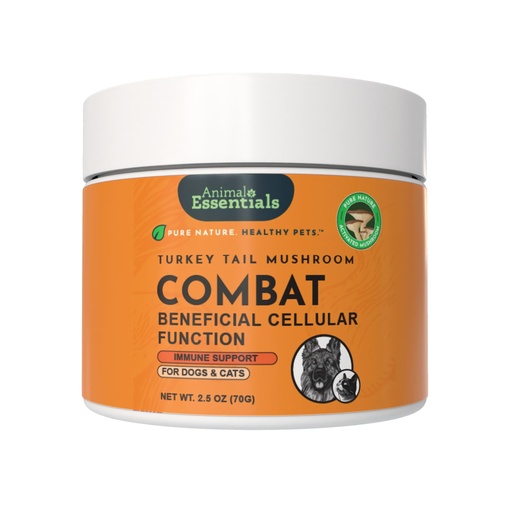 [BRSROA36PMHR4CA2] Animal Essentials Combat Turkey Tail Mushroom Supplement for Dogs & Cats - Critical Immune Defense, Supports Cognitive Function, Mushroom Powder Extract, Organic Turkey Tail - 2.5 Oz (Pack of 1)
