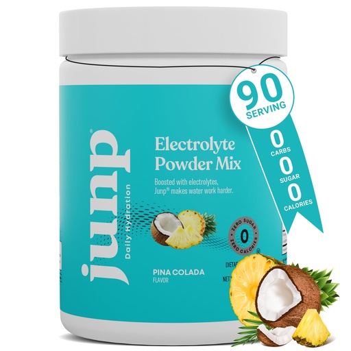 [BRSROEITAQFAKALA] JUNP Electrolytes Powder No Sugar No Carbs – Pina Colada Coconut Pineapple Keto Electrolyte Drink Mix - Potassium & Salt Hydration Powder Electrolytes - Zero Calorie Sugar Free Electrolyte Powder 90ct