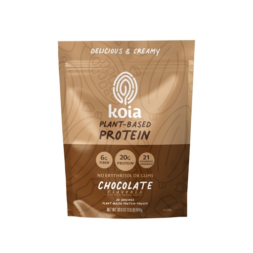 [BRSRACT6BV7BSAA6] Koia Plant Based Protein Powder, Chocolate, 20g Protein, 3g Sugar, 6g Prebiotic Fiber, Pre & Post Workout, 21 Vitamins & Minerals, No Seed Oils, Dairy-Free, Gluten-Free, Non-GMO, 20 Servings, 30.3 Oz