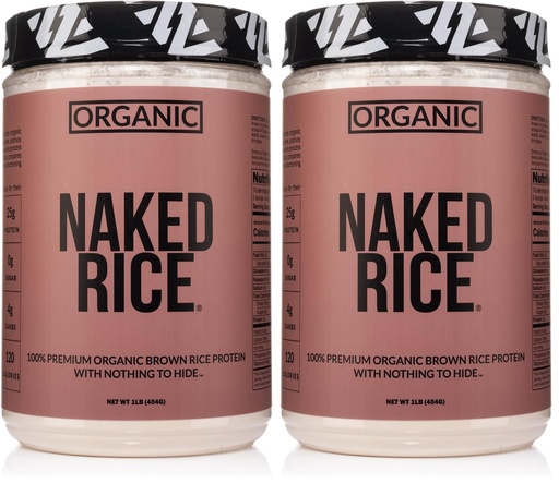 [BRSRGGT3CEPB6CLD] NAKED Rice 1Lb - Organic Brown Rice Protein Powder - Vegan Protein Powder, GMO Free, Gluten Free & Soy Free. Plant-Based Protein, No Artificial Ingredients - 15 Servings (Pack of 2)