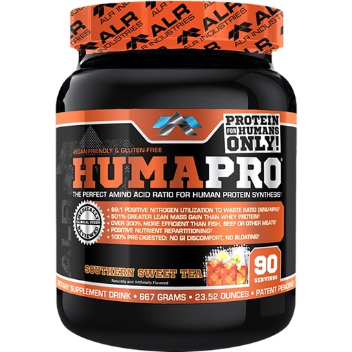 [BRSWGYALBAFQAYDK] ALR Industries HumaPro Essential Amino Acid Formula | EAA Protein Supplement | Supports Muscle Recovery & Performance | Vegan, Gluten Free | 90 Servings (Southern Sweet Tea)