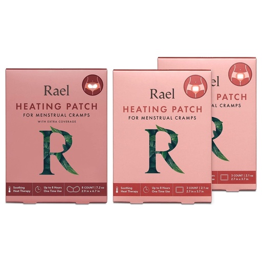[BRSW2CQ5A4JQAGQV] Rael Heating Patch Bundle - Herbal Heating Patch (Extra Coverage, 8 Count) & Heating Patch (2 Pack, 6 Count)