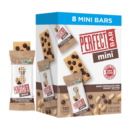 [BRSW2ZABPMCQICI7] Perfect Bar Mini Dark Chocolate Chip Peanut Butter Protein Bar, Organic, 8 count, .88 oz