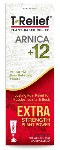 [BRSWGEALCACGEEY3] MediNatura T-Relief Extra Strength Cream Arnica +12 Natural Relieving Actives for Back Pain Joint Soreness Muscle Aches & Stiffness, Whole Body Fast Acting Relief for Women & Men - 3 oz