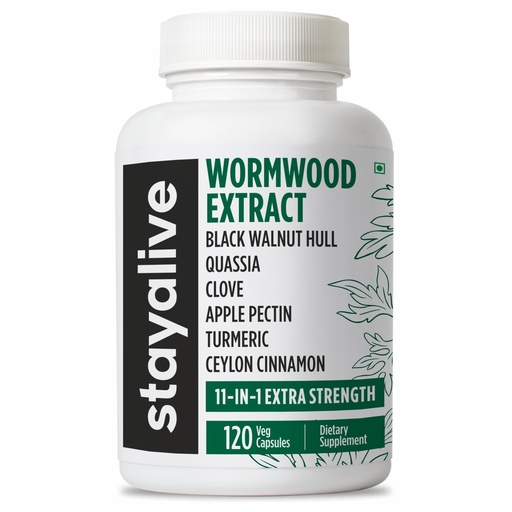 [BRSRAAIFBEDRAEL5] STAY ALIVE Wormwood Black Walnut Clove Cleanse Extract, 11-in-1 Extra Strength Complex, 120 Pills, Herbal Supplement for Adults, Vegan, Non-GMO & Gluten Free Sweet Wormwood Capsules
