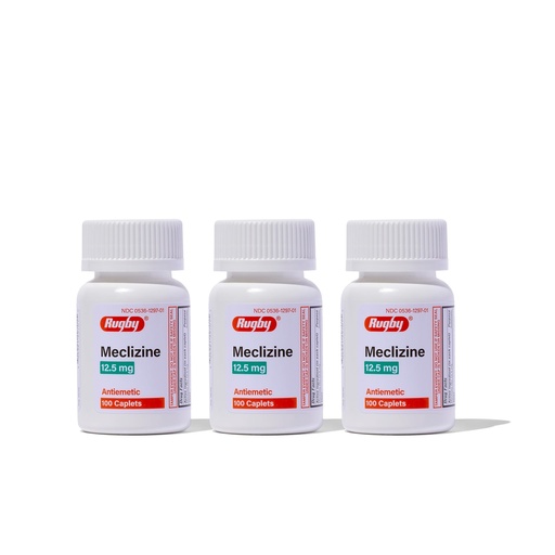 [BRSWIGYOCUIAAHT4] Rugby Meclizine 12.5mg Caplets - Antiemetic Motion Sickness Symptom Relief - 100 Count (3 Pack)