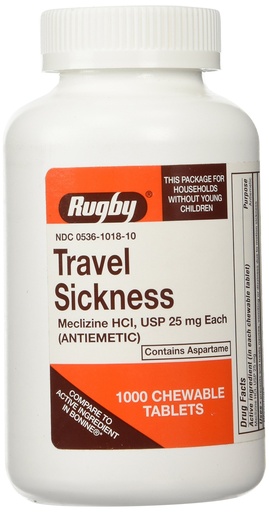 [BRSWIZI2PIIRO2TE] Meclizine Chewable Tablets - 25mg - Bottle of 1000