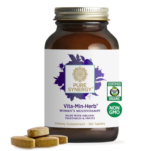 [BRSWIBACCMBRY2DO] PURE SYNERGY Vita·Min·Herb for Women | Women’s Comprehensive Multivitamin Supplement | Made with Organic Whole Food Non-GMO & Vegan Ingredients | Supports Energy & Immune Health (120 Tablets)