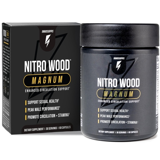 [BRSW2CY7B4BAAYAZ] InnoSupps Nitro Wood Magnum – Nitric Oxide Booster for Men – Supports Blood Flow, Circulation & Male Performance – Stamina, Endurance & Size Support – 60 Veg Capsules