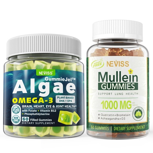 [BRSRAY33OR6A2FD7] Vegan Omega 3 Gummies 1000mg + Mullein Gummies