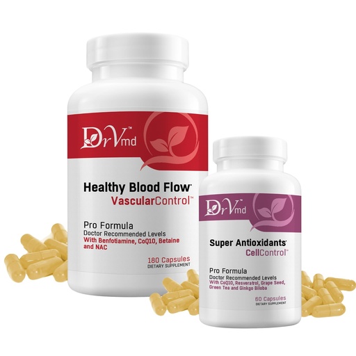 [BRSREC36AUBQYYL7] Vascular & Antioxidant Bundle | Heart, Circulation & Energy Support | Includes Vascular Control (NAC, CoQ10, Benfotiamine, Betaine) + Super Antioxidants (Resveratrol, Curcumin, Ginkgo, Quercetin
