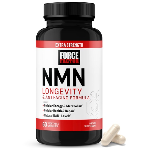 [BRSRGBQ6CABBSFD6] Force Factor NMN Longevity Capsules, 500mg NMN Extra Strength, Precursor to Boost NAD+ Levels for Cellular Energy, Metabolism & Healthy Aging Support, 60 Capsules