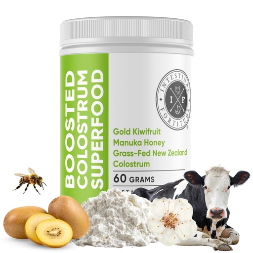 [BRSRAEAEDN6R63DG] Intestinal Fortitude Boosted Colostrum Superfood Dietary Supplement: Grass-Fed New Zealand Bovine Colostrum, Gold Kiwifruit, Manuka Honey, for Digestion, Immune System, and Gut Health (150 Grams)