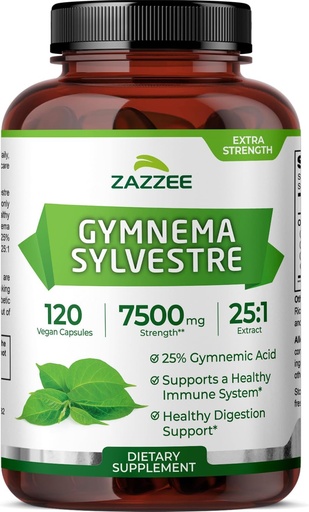 [BRSW2FIHCN5BE3DO] Zazzee Organic Gymnema Sylvestre 25:1 Extract, 7500 mg Strength, 25% Gymnemic Acid, 120 Vegan Capsules, 4 Month Supply, Standardized and Concentrated 25X Extract, All-Natural and Non-GMO
