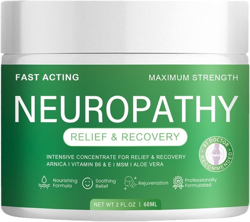[BRSRGBQ7AUHGGC3B] Neuropathy Cream,Neuropathy for Feet,Fast Acting Maximum Strength for Feet, Hands, Legs, Toes,Muscles, Joints, Waist Includes Arnica,Vitamin B6, Aloe Vera, MSM (2 Fl Oz (Pack of 1