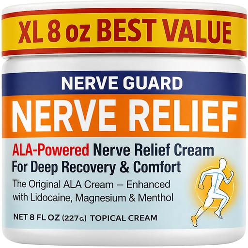 [BRSRGFTYCQBBOGY7] Neuropathy Nerve Relief Cream – Extra Large 8 oz – Maximum Strength for Feet Hands Legs Toes Back – Natural Ingredients Arnica Aloe Vera MSM Vitamins – Fast-Acting Soothing Relief – Super Value 8 oz