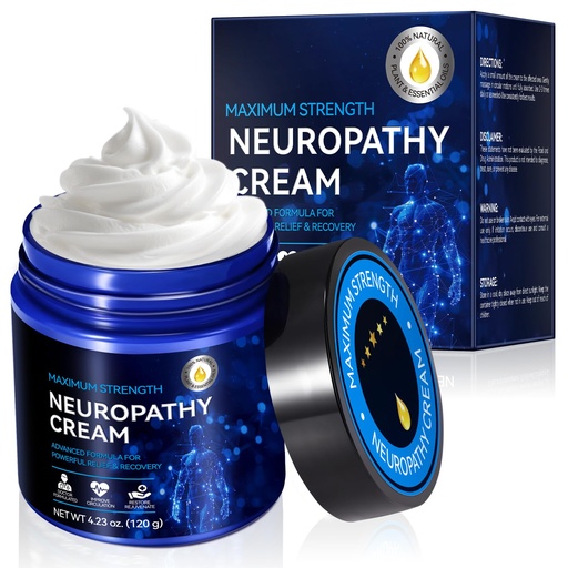 [BRSREHQ5BN4AYCQ3] Neuropathy Cream for Feet, Legs & Hands – Lightweight, Plant-Based Formula with Cooling Comfort, 4 oz