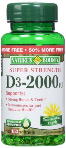 [BRSWIZDYAQAB2AIV] Nature's Bounty, D 2000 Iu Softgels, 150 Count
