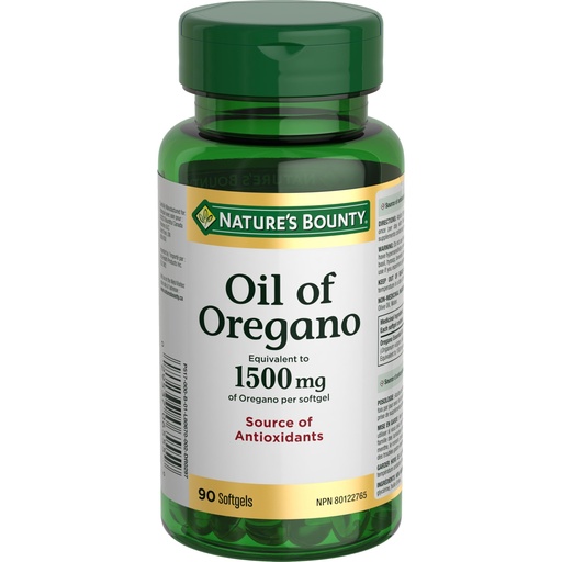 [BRSWICT2AR6AYG3U] Nature's Bounty Oil of Oregano 1500 mg 90 Liquid Softgels (Packaging May Vary)