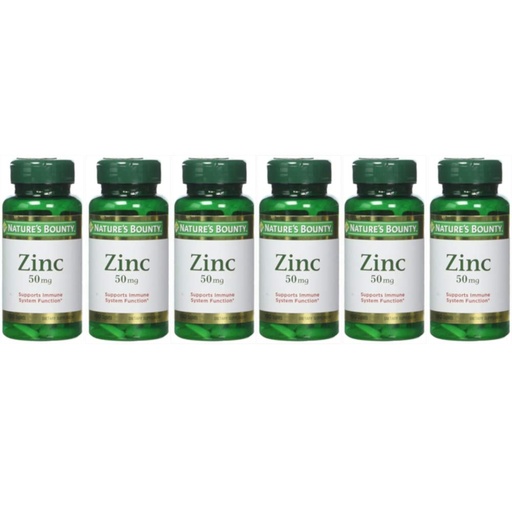 [BRSWKYD3OZ7AAGYV] Nature's Bounty Zinc 50 mg Caplets 100 ea Pack of 6