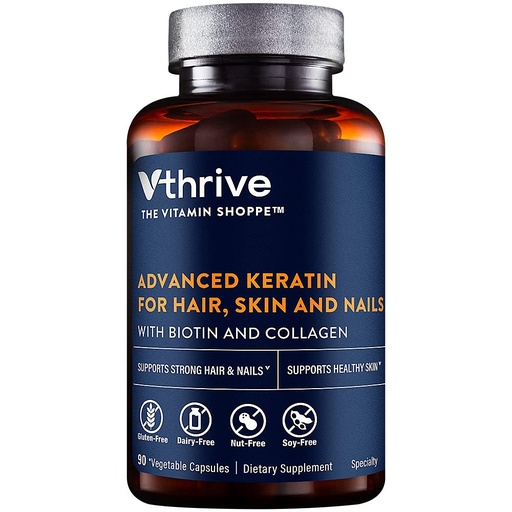 [BRSROGL7DEGQGFA3] Advanced Keratin for Hair, Skin, and Nails with Biotin and Collagen (90 Vegetable Capsules)