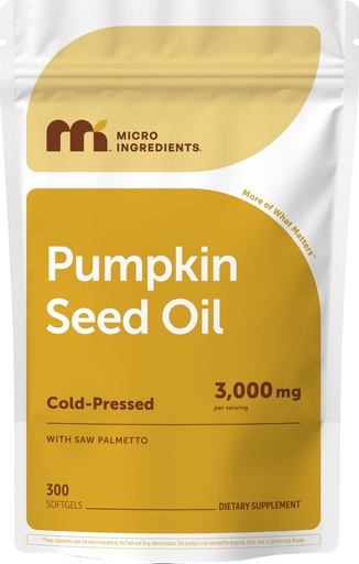 [BRSWKEABAV5B6C3K] Micro Ingredients Pumpkin Seed Oil with Saw Palmetto,300 Softgels | Cold Pressed, Pure Virgin Oil, Essential Fatty Acids, & Phytosterols | Non-GMO
